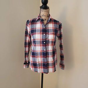 Red, White, and Blue Plaid top